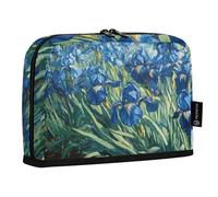 Quteprint Standing Pencil Case - Irises Vincent Van Gogh Pencil Bag Stationery Pouch, Portable Makeup Cosmetics Bag, Desk Organizer for School, Office, Students Teens Boys & Girls