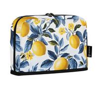 Quteprint Standing Pencil Case - Lemon Flowers Tree Branch Pencil Bag Stationery Pouch, Portable Makeup Cosmetics Bag, Desk Organizer for School, Office, Students Teens Boys & Girls