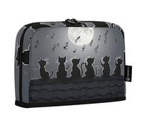 Quteprint Standing Pencil Case - Music Singing Cats Roof Pencil Bag Stationery Pouch, Portable Makeup Cosmetics Bag, Desk Organizer for School, Office, Students Teens Boys & Girls