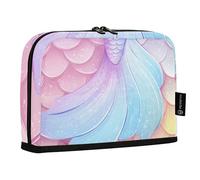Quteprint Standing Pencil Case - Ocean Sea Mermaid Tails Pencil Bag Stationery Pouch, Portable Makeup Cosmetics Bag, Desk Organizer for School, Office, Students Teens Boys & Girls