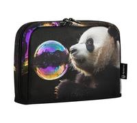 Quteprint Standing Pencil Case - Panda Colorful Bubble Pencil Bag Stationery Pouch, Portable Makeup Cosmetics Bag, Desk Organizer for School, Office, Students Teens Boys & Girls