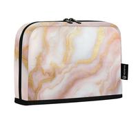 Quteprint Standing Pencil Case - Pastel Pink Marbling Pencil Bag Stationery Pouch, Portable Makeup Cosmetics Bag, Desk Organizer for School, Office, Students Teens Boys & Girls