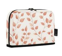 Quteprint Standing Pencil Case - Rose Gold Branches Leaves Pencil Bag Stationery Pouch, Portable Makeup Cosmetics Bag, Desk Organizer for School, Office, Students Teens Boys & Girls