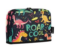 Quteprint Standing Pencil Case - Various Cool Dinosaurs Pencil Bag Stationery Pouch, Portable Makeup Cosmetics Bag, Desk Organizer for School, Office, Students Teens Boys & Girls