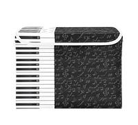 Quteprint Storage Bins with Lid, Black and White Music Notes Storage Box Organizer Toys Bedroom Nursery, 16.5"x12.6"x11.8" Large Collapsible Storage Cube for Home Office Closet Shelf