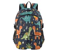 Quteprint Student Laptop Backpack, Colorful Dinosaurs Dino 30L Travel Daypack for Teens College, Casual School Shoulder Bag for Women Men Boys Girls, Fits 14 inch Laptop