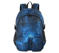Quteprint Student Laptop Backpack, Galaxy Blue Nebula Stars 30L Travel Daypack for Teens College, Casual School Shoulder Bag for Women Men Boys Girls, Fits 14 inch Laptop