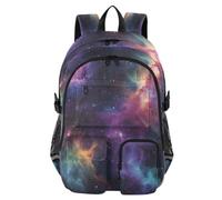 Quteprint Student Laptop Backpack, Galaxy Nebula Space Star 30L Travel Daypack for Teens College, Casual School Shoulder Bag for Women Men Boys Girls, Fits 14 inch Laptop