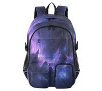 Quteprint Student Laptop Backpack, Galaxy Nebula Space Stars 30L Travel Daypack for Teens College, Casual School Shoulder Bag for Women Men Boys Girls, Fits 14 inch Laptop