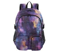 Quteprint Student Laptop Backpack, Galaxy Nebula Universe Star 30L Travel Daypack for Teens College, Casual School Shoulder Bag for Women Men Boys Girls, Fits 14 inch Laptop