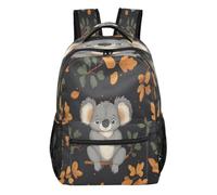 Quteprint Travel Backpack, Koala Oak Leaves 15L School Shoulder Bag for Kids Boys Girls Men Women Bookbag, Multi, M, Modern