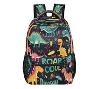Quteprint Travel Backpack, Various Cool Dinosaurs 15L School Shoulder Bag for Kids Boys Girls Men Women Bookbag, Multi, L, Modern