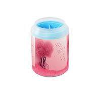 Quteprint Valentines Romantic Love Tree Dog Paw Cleaner Cup - Pet Foot Washer with Soft Silicone Brush, Portable Muddy Paw Cleaner for Small, Medium, Large Breed Dogs & Cats (2.56x2.56x4.53inch)