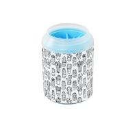 Quteprint Vintage Cactus Succulent Pattern Dog Paw Cleaner Cup - Pet Foot Washer with Soft Silicone Brush, Portable Muddy Paw Cleaner for Small, Medium, Large Breed Dogs & Cats (2.56x2.56x4.53inch)