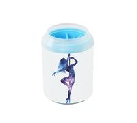 Quteprint Watercolor Dancer Galaxy Star Dog Paw Cleaner Cup - Pet Foot Washer with Soft Silicone Brush, Portable Muddy Paw Cleaner for Small, Medium, Large Breed Dogs & Cats (2.56x2.56x4.53inch)