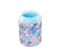 Quteprint Watercolor Mermaid Scales Dog Paw Cleaner Cup - Pet Foot Washer with Soft Silicone Brush, Portable Muddy Paw Cleaner for Small, Medium, Large Breed Dogs & Cats (2.56x2.56x4.53inch)