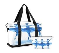 Quteprint Waterproof Sports Gym Bag - Ballerinas Watercolor Ballet Dancer Large Capacity Duffel Bag with Dry Wet Compartment & Shoe Storage, Yoga Swim Travel Tote for Workout, Fitness, Overnight Trip
