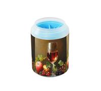 Quteprint Wine Grapes Apples Berries Dog Paw Cleaner Cup - Pet Foot Washer with Soft Silicone Brush, Portable Muddy Paw Cleaner for Small, Medium, Large Breed Dogs & Cats (2.56x2.56x4.53inch)