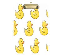 Quteprint Yellow Cute Ducks Acrylic Clipboard, 9" x 12.5" Clear Scratch-Resistant Clip Board with (Gold) Metal Clip & Wall Hook - 0.25" Thick for Office Classroom Nurses Teachers Students