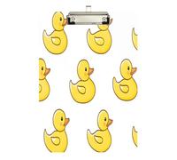 Quteprint Yellow Cute Ducks Acrylic Clipboard, 9" x 12.5" Clear Scratch-Resistant Clip Board with (Silver) Metal Clip & Wall Hook - 0.25" Thick for Office Classroom Nurses Teachers Students