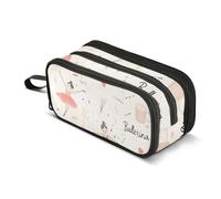 Quteprint Zipper Pencil Case, Ballerina Ballet Girl Pattern Large Capacity Durable Pencil Bag with 3 Compartments, School College Office Organizer for Students, Teens, Adults, Boys & Girls