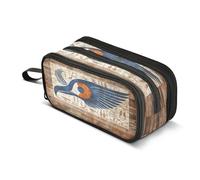 Quteprint Zipper Pencil Case, Egypt Eye of Horus Large Capacity Durable Pencil Bag with 3 Compartments, School College Office Organizer for Students, Teens, Adults, Boys & Girls