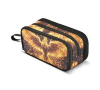 Quteprint Zipper Pencil Case, Fire Phoenix Flames Large Capacity Durable Pencil Bag with 3 Compartments, School College Office Organizer for Students, Teens, Adults, Boys & Girls