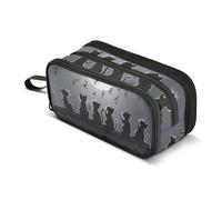 Quteprint Zipper Pencil Case, Music Singing Cats Roof Large Capacity Durable Pencil Bag with 3 Compartments, School College Office Organizer for Students, Teens, Adults, Boys & Girls