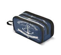 Quteprint Zipper Pencil Case, Nautical Sea Anchor Large Capacity Durable Pencil Bag with 3 Compartments, School College Office Organizer for Students, Teens, Adults, Boys & Girls