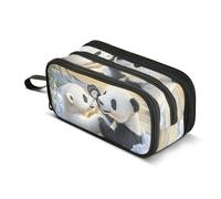 Quteprint Zipper Pencil Case, Panda Polar Bear Sunset Large Capacity Durable Pencil Bag with 3 Compartments, School College Office Organizer for Students, Teens, Adults, Boys & Girls