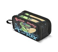 Quteprint Zipper Pencil Case, Sea Snowboard Dinosaur Large Capacity Durable Pencil Bag with 3 Compartments, School College Office Organizer for Students, Teens, Adults, Boys & Girls