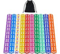 QUTHZZHY 100 Pieces 6-Sided Dice Set 10 Colours 16 mm Transparent Acrylic Dice with Free Velvet Bag Dice for DND MTG RPG Tenzi Yahtze Bunco Table Board Games Math Lessons Math