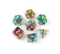 QUTHZZHY DND Dice Polyhedral Dice Set, 7 Pieces DND Dice, Game Dice for Dungeons and Dragons RPG MTG Pathfinder Role Playing Game D4 D6 D8 D10 D12 D20 (Translucent Auburn & Teal)