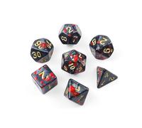 QUTHZZHY Polyhedral Dice Set, 7 Pieces DND Dice, Black Dice Polyhedral Dice Set for Dungeon and Dragons, MTG, Game Dice RPG Role Playing Table Games D&D D20 D12 D10 D8 D6 D4