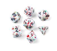 QUTHZZHY Polyhedral Dice Set, Colourful Dot Dice Polyhedral, DND Dice Set, Dungeons and Dragons Dice, Role Playing Dice for DND RPG MTG Table Games Dice, 7 Pieces, D20, D12, D10, D8, D6, D4