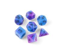 QUTHZZHY Polyhedral DND Dice Set, 7 Pieces DND Dice, Glow in the Dark Game Dice for Dungeons and Dragons RPG MTG Pathfinder Role Playing Game D4 D6 D8 D10 D12 D20 (Purple-Blue)
