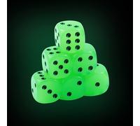 QUTHZZHY Set of 6 Glow in the Dark Acrylic Dice Dice 25 mm Dice Dice Set Dice for DND, MTG, RPG, Tenzi, Yahtze, Bunco, Family Bar Party