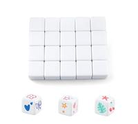 QUTHZZHY White Blank Dice, Rounded Empty Six Dice, 22 mm Blank Dice 6-Sided, DIY Sticker Dice Blank for Painting, Board Games, Crafts, Party Fun (22 mm, 20 Pieces)