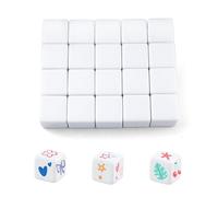 QUTHZZHY White Blank Dice, Rounded Empty Six Dice, 25 mm Blank Dice 6-Sided, DIY Sticker Dice Blank for Painting, Board Games, Crafts, Party Fun (25 mm, 20 Pieces)