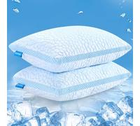 QUTOOL Double Sided Cooling Pillow for Hot Sleepers, Shredded Memory Foam Pillows Queen Size Set of 2, Adjustable Soft & Firm Gel Bed Pillow for Side, Back, Stomach Sleepers