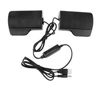 Qutsvosh 1 Piece USB Stereo Speaker Sound Bar Clipon Speakers Portable Black Mini Clip for Notebook Laptop Phone Music Player Computer