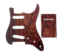 Qutsvosh 1 Set Loaded Prewired Humbucker Pickguard Pickups Set with Back Plate SSS for Electric Guitar Parts Accessory (Coffee)