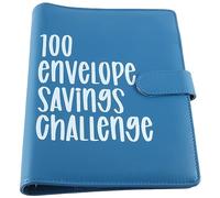 Qutsvosh 100 Envelopes Challenge Binder Live Page Savings Challenges Binder, Budget Binder, Easy and Fun Way to Save Money (Blue)