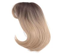 Qutsvosh European and American Ladies Wig Gradient Eight Bangs Shoulder Length Wig Short Straight Hair Chemical Fiber Wig Easy Install Easy to Use