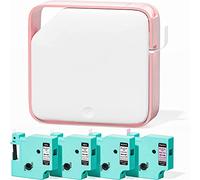 Qutsvosh Label Makers, Bluetooth Label Maker D1600,Label Maker with 4 Colors Tape, Office School,Rechargeable Printer B