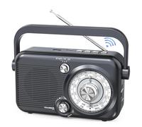 Qutsvosh Portable Bluetooth AM FM Radio,1200mAh Battery Powered Radio Loud Speaker,Support SD Card and USB MP3 Player,Backlight