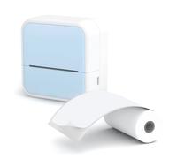 Qutsvosh Portable Thermal Printer Mini Printer with Stickers Printer for Notes Journal DIY Kids Gift Blue