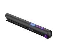Qutsvosh Portable USB Rechargeable Hair Straightener and Curler with Power Bank Travel Flat Hair Wand Wireless Straightening B