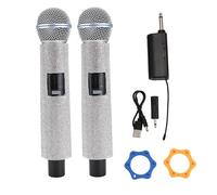 Qutsvosh Wireless Handheld Dynamic Microphone Karaoke Mic with Rechargeable Receiver for Wedding Speech Church Club 2 Microphone