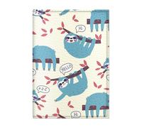 Quttie Passport Cover for Kids, Women and Men, Cute Travel Passport Holder, 11. Sloth Pattern, Soft Cover